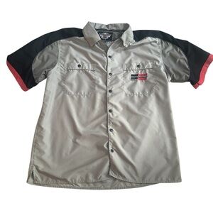 Harley Davidson Racing Garage Mechanic Bowling Button‎ up Shirt Men’s XL